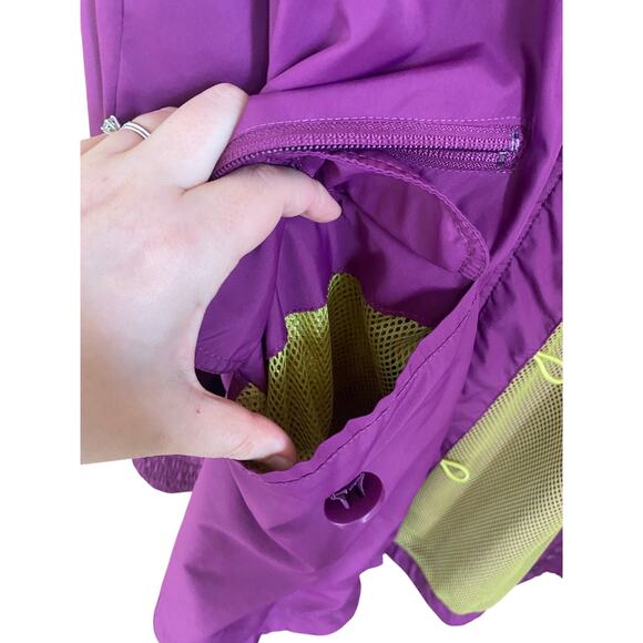 Athleta purple anorak long button-down and zipper windbreaker jacket with hood - Picture 5 of 12